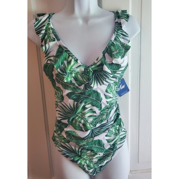 NEW Hilor V-Neck Ruffled Monokini Swimsuit - Picture 7 of 16